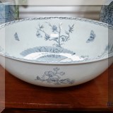 P02. Blue and White bowl Kioto A. Shaw with butterflies and flowers. - $48
